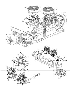 Hydro Hose And Pump Assembly Diagram and Parts List for S7237-KW 53CI8DU8050-37HP Cub Cadet Lawn Tractor